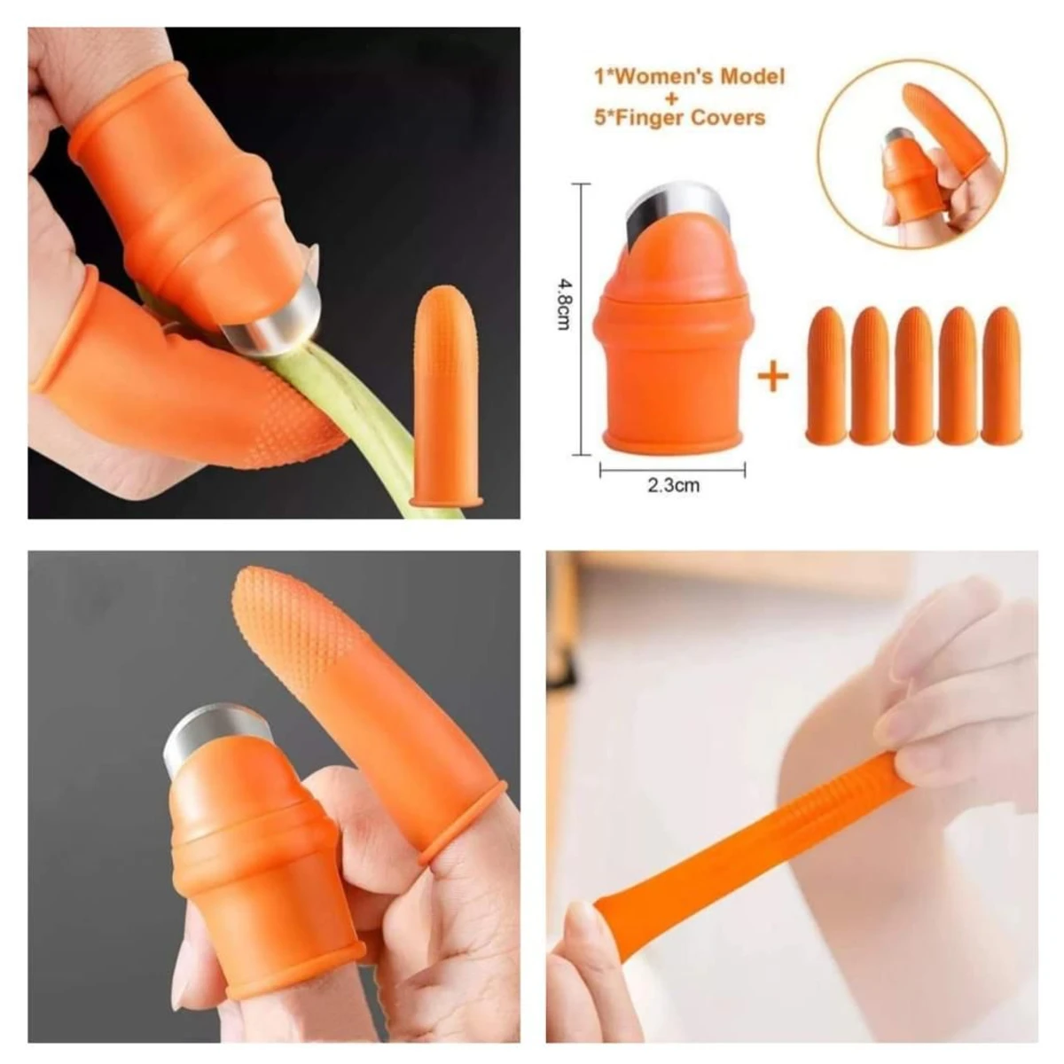 Silicone Vegetable And Fruits Thumb Cutter Finger cutter 5 in 1