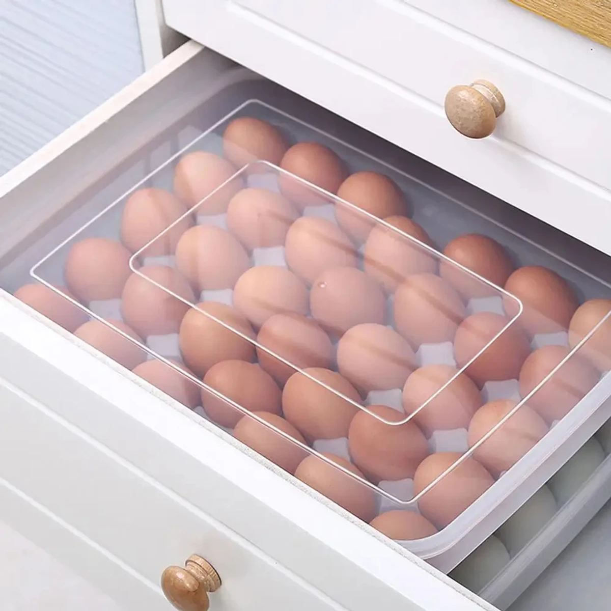 New 20/34 Grid Egg Storage Box Kitchen Refrigerator Egg Box with Lid Fresh-keeping Case Household Plastic Fresh-keeping Box - Image 4