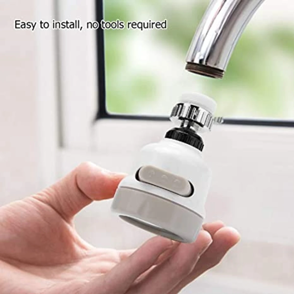 Movable Kitchen Tap Head | 360° Rotatable Water Spray ABS Sink Faucet Spray Head Tap | Splash Filter Water Saving Pressurization Nozzle Bubbler Connector | 3 Modes Adjustmen - Image 3