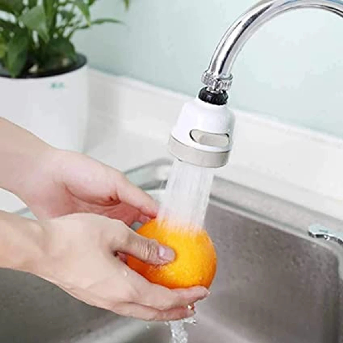 Movable Kitchen Tap Head | 360° Rotatable Water Spray ABS Sink Faucet Spray Head Tap | Splash Filter Water Saving Pressurization Nozzle Bubbler Connector | 3 Modes Adjustmen - Image 4