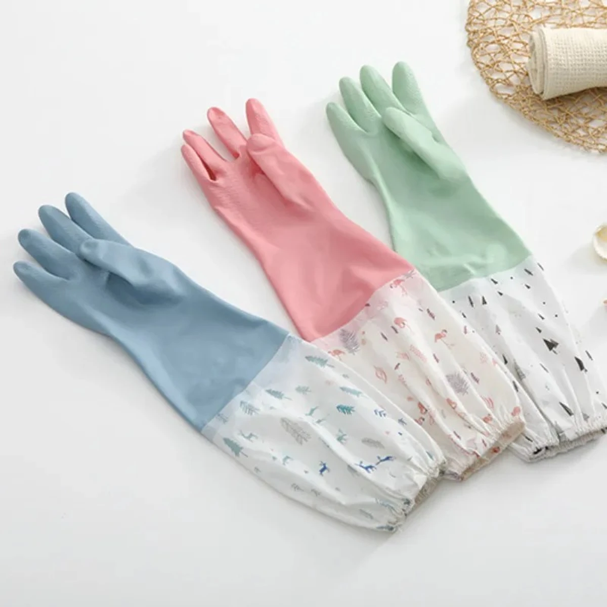 Dish Washing Kitchen Hand Gloves Silicon - Multicolor - Image 4