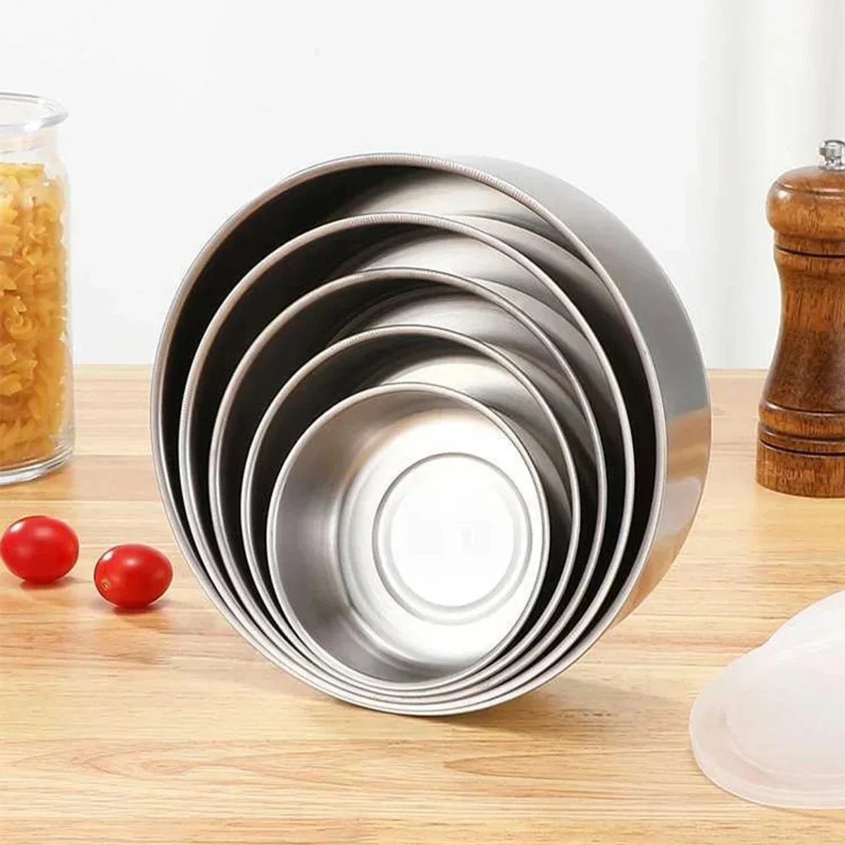 5 pcs set stainless steel food box - 5 পিসের বাটি সেট - Image 3