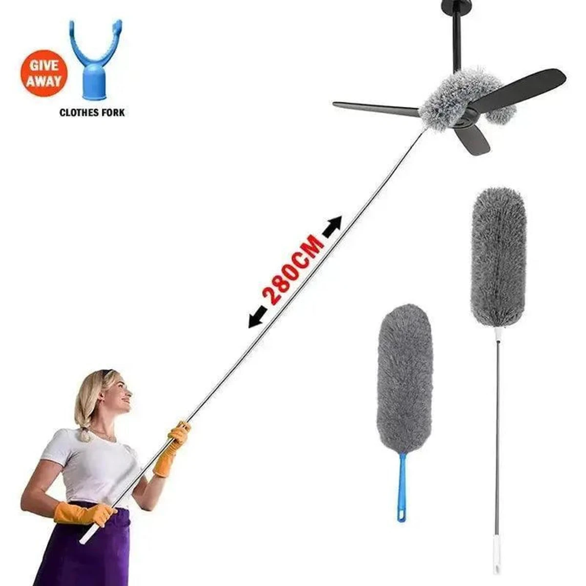 Microfiber Feather Long Duster Dusting Brush 9 Feet - লম্বা ডাস্টার ৯ ফিট - Image 4