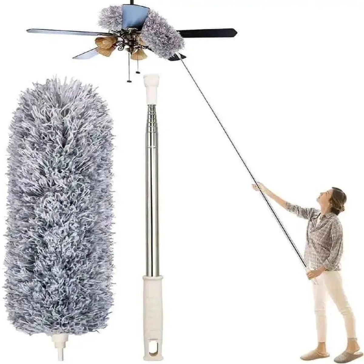 Microfiber Feather Long Duster Dusting Brush 9 Feet - লম্বা ডাস্টার ৯ ফিট