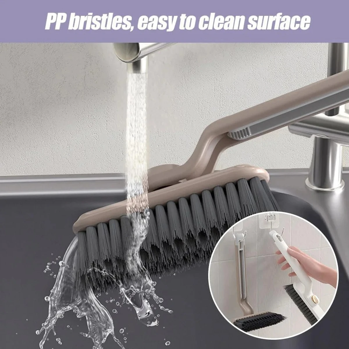 Multi-Function Rotating Crevice Cleaning Brush Hand-held 360° Rotating Corners Cleaning Tool for Bathroom Kitchens Tile Floors