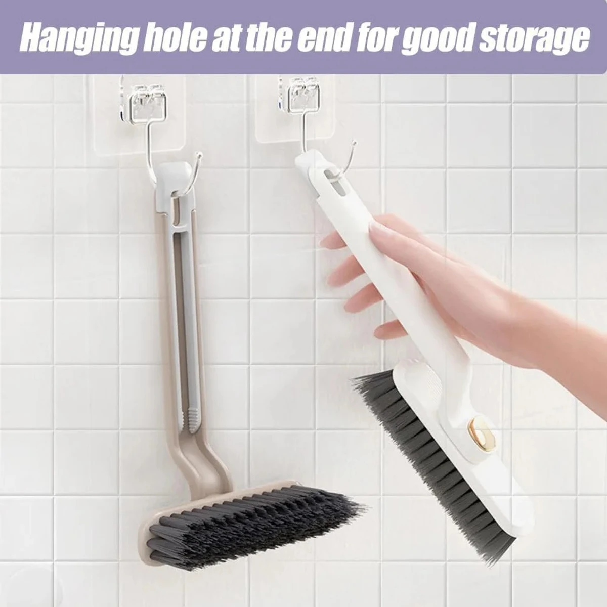 Multi-Function Rotating Crevice Cleaning Brush Hand-held 360° Rotating Corners Cleaning Tool for Bathroom Kitchens Tile Floors - Image 6