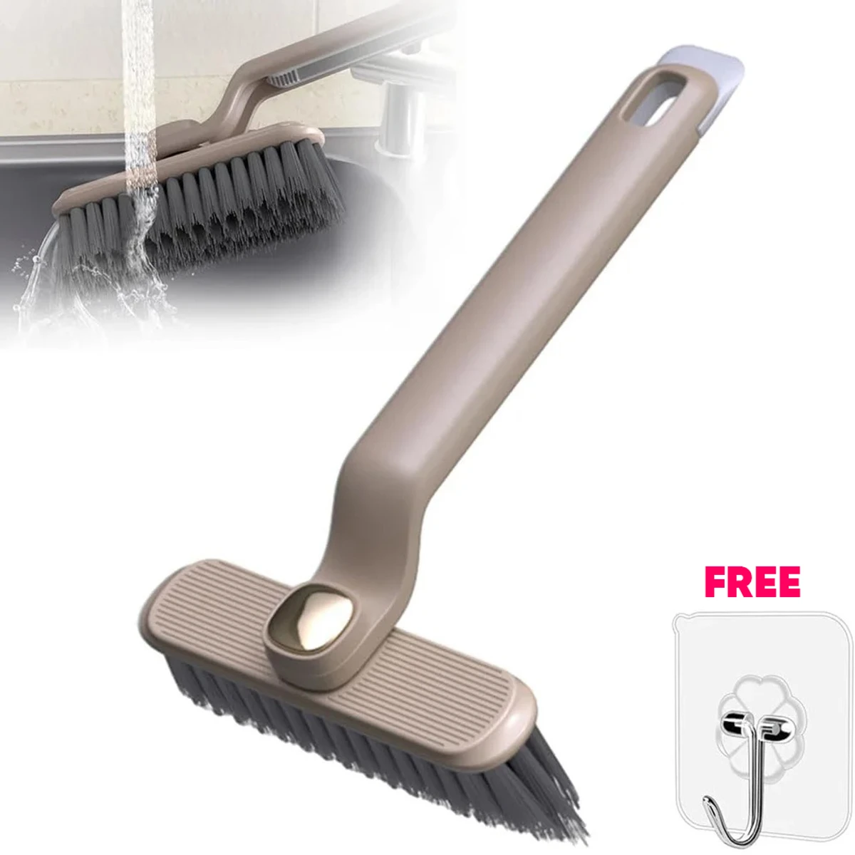 Multi-Function Rotating Crevice Cleaning Brush Hand-held 360° Rotating Corners Cleaning Tool for Bathroom Kitchens Tile Floors - Image 7