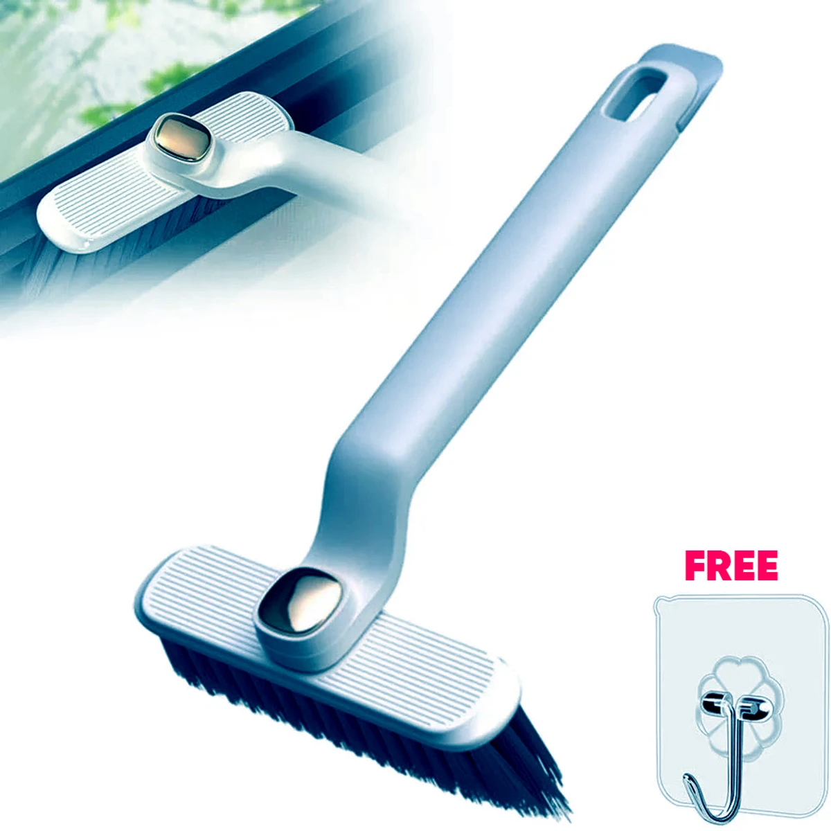 Multi-Function Rotating Crevice Cleaning Brush Hand-held 360° Rotating Corners Cleaning Tool for Bathroom Kitchens Tile Floors - Image 9