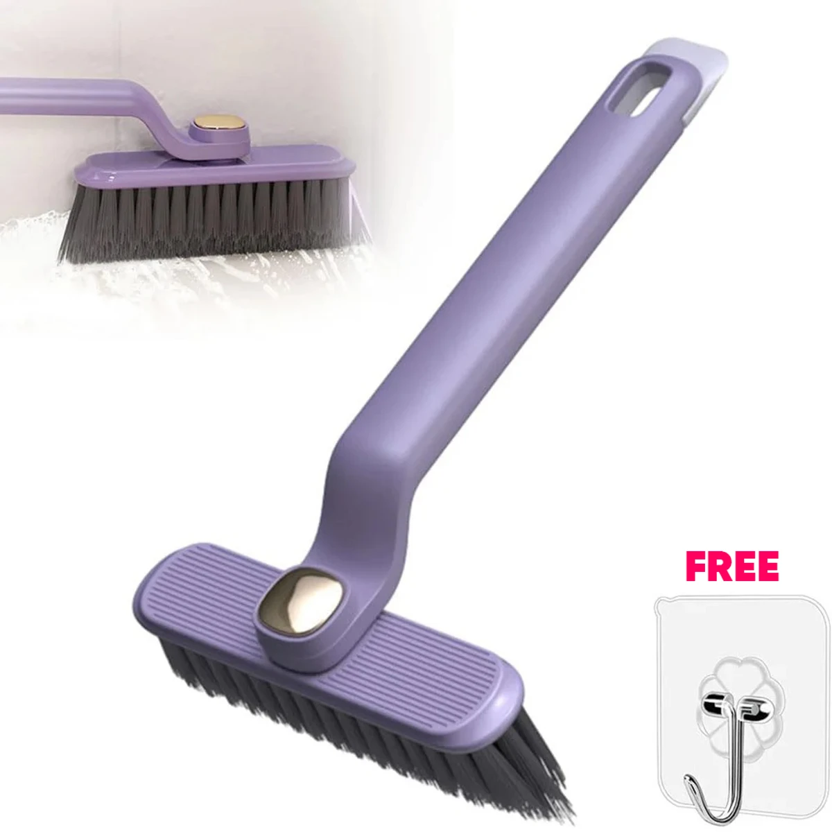 Multi-Function Rotating Crevice Cleaning Brush Hand-held 360° Rotating Corners Cleaning Tool for Bathroom Kitchens Tile Floors - Image 8