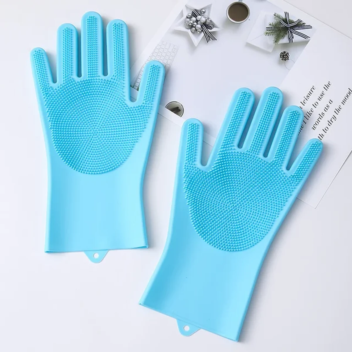 1 Pair of Silicone Cleaning Gloves Dishwashing Multifunctional Household Magic Cleaning Silicone Gloves With Brush Kitchen Tools - Image 5