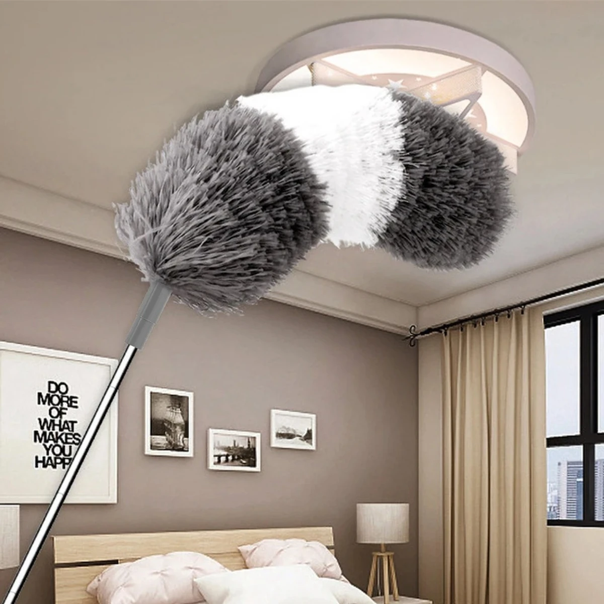 9.5 Feet Bendable Feather Duster with Extra Long Extendable Microfiber Duster (Dust Cleaner )