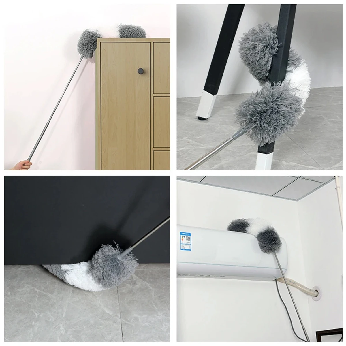 9.5 Feet Bendable Feather Duster with Extra Long Extendable Microfiber Duster (Dust Cleaner )